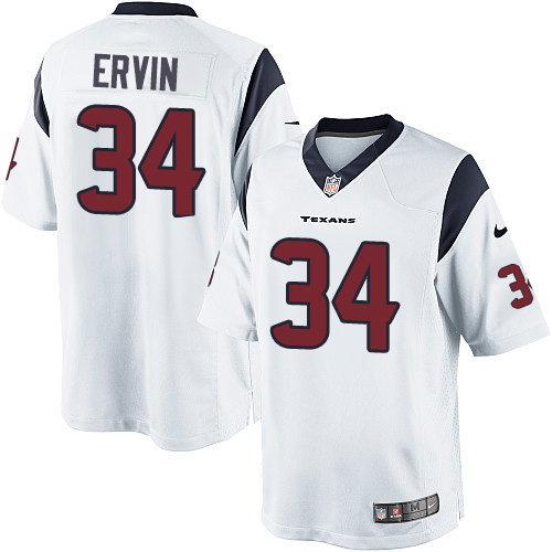 Youth Elite Tyler Ervin Nike Jersey White Road - #34 NFL Houston Texans